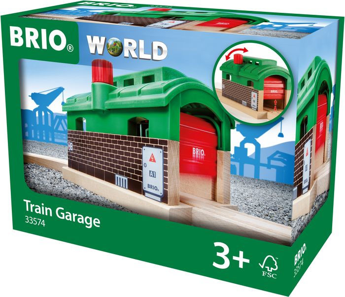 BRIO World Wooden Railway Train Set Train Garage by Brio | Barnes