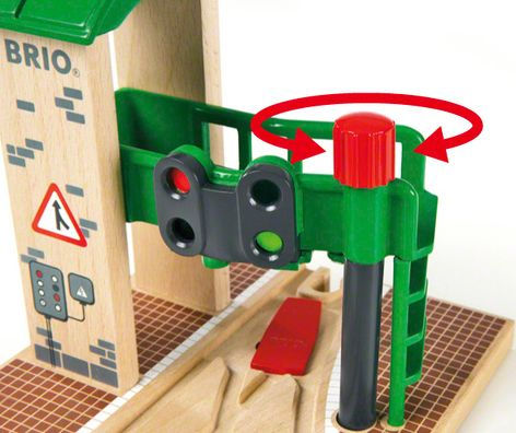 Brio World Wooden Railway Train Set - Signal Station