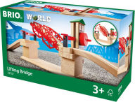 BRIO World Wooden Railway Train Set Lifting Bridge