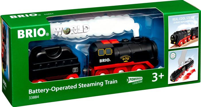 BRIO World Wooden Railway Train Set Battery-Operated Steaming