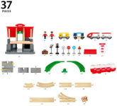 Alternative view 2 of Brio World Wooden Railway Train Set - Central Station Set