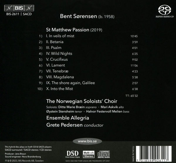 Bent S¿¿rensen: St. Matthew Passion
