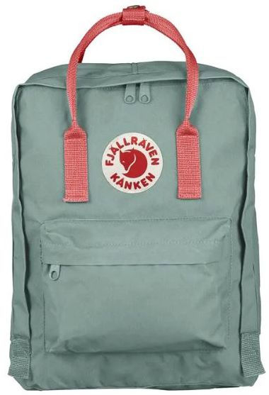 Fjallraven K nken Backpack Frost Green and Peach Pink by