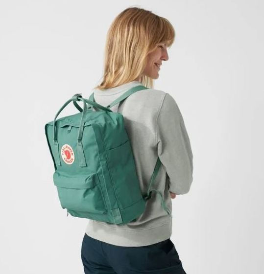 Fjallraven Kånken Backpack Frost Green and Peach Pink