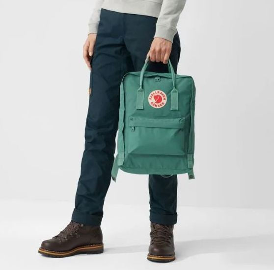 Fjallraven Kånken Backpack Frost Green and Peach Pink