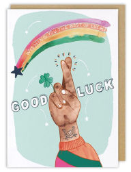 Title: Crossed Fingers Good Luck Greeting Card