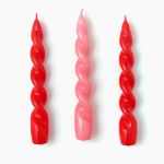 Alternative view 1 of Twisted Taper Candles, Coral and Pink