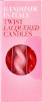 Alternative view 2 of Twisted Taper Candles, Coral and Pink