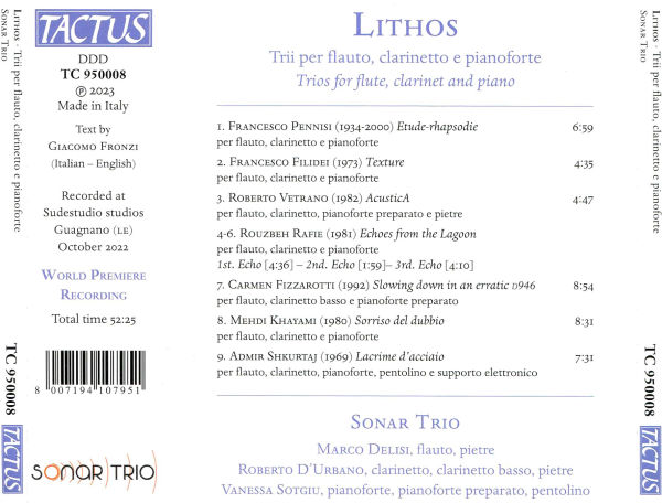 Lithos: Trii per flatuo, clarinetto e pianoforte