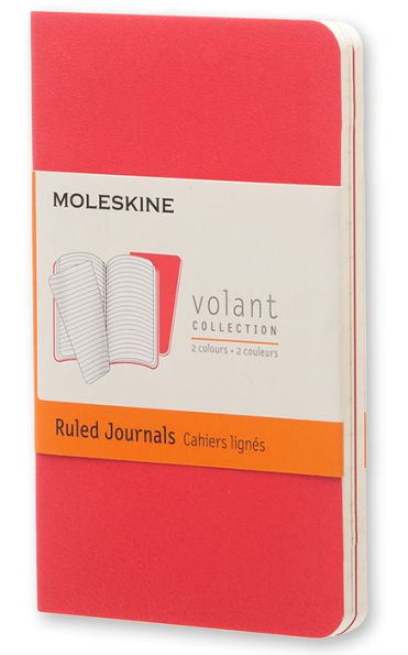 Moleskine Volant Xsmall Ruled Geranium Red / Scarlet Red 2 Pack 2.5 x 4.25