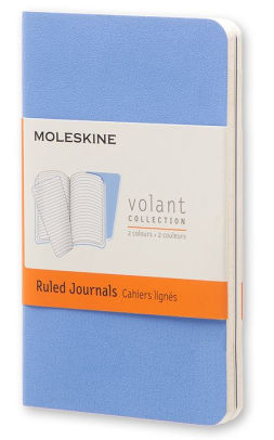 Moleskine Volant Xsmall Ruled Powder Blue / Royal Blue 2 Pack 2.5 x 4.25