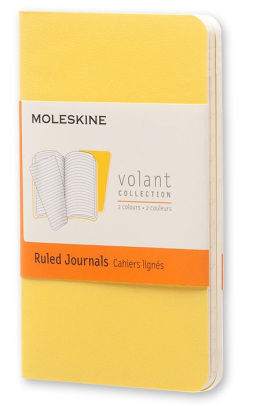 Moleskine Volant Xsmall Ruled Sunflower Yellow / Brass Yellow 2 Pack 2.5 x 4.25
