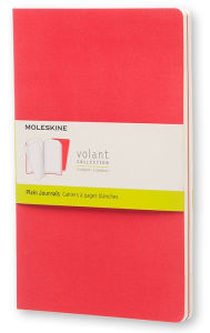 Title: Moleskine Volant Journal (Set of 2), Large, Plain, Geranium Red, Scarlet Red, Soft Cover (5 x 8.25)