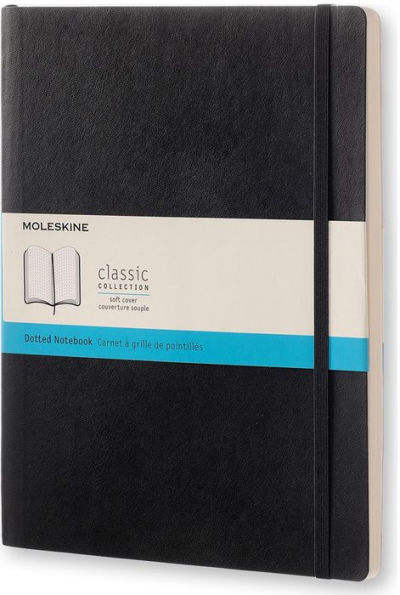 Moleskine Classic Notebook, Extra Large, Dotted, Black, Soft Cover (7.5 x 10)