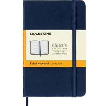 Moleskine Classic Notebook, Pocket, Ruled, Sapphire Blue, Hard Cover (3.5 x  5.5) by Moleskine