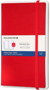 Moleskine Paper Tablet Pen+, Large, Dotted, Red, Hard Cover (5 x 8.25)