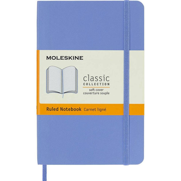Moleskine Classic Notebook, Pocket, Ruled, Hydrangea Blue, Soft