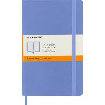 Moleskine Classic Notebook, Large, Ruled, Hydrangea Blue, Soft