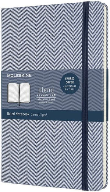 Praktisch hersenen indruk Moleskine Blend Limited Collection Notebook, Large, Ruled, Herringbone Blue  (5 X 8.25) by Moleskine | Barnes & Noble®