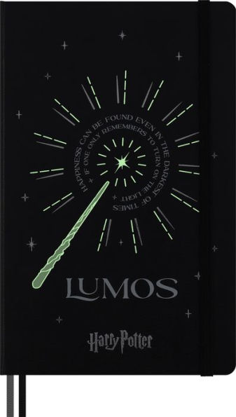 Moleskine Limited Edition Harry Potter Lumos spell Notebook with glow in the dark special-effect, Hard Cover, Ruled, Large (5