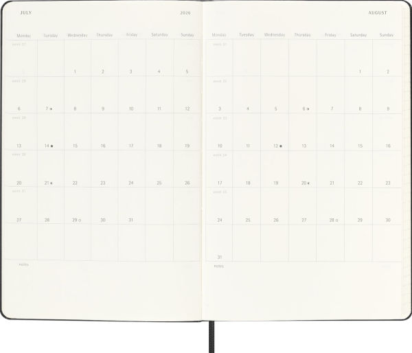 Moleskine Classic 18 Month 2025-2026 Weekly Planner, Hard Cover, Large (5