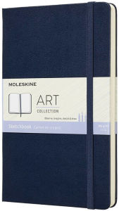 Moleskine Art Collection Sketchbook, Large, Plain, Blue Sapphire, Hard Cover (5 x 8.25)