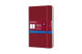 Moleskine Two-Go Notebook, Cranberry Red, Medium with Ruled and Plain pages
