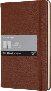 Moleskine Leather Notebook Large Ruled Hard Cover Sienna Brown (5 x 8.25)
