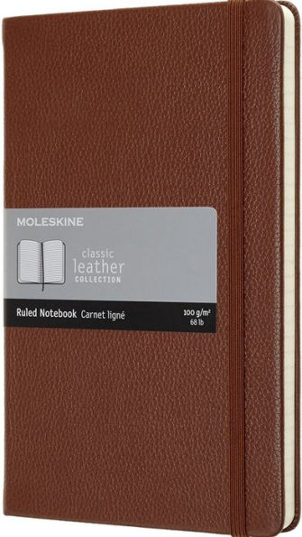 Moleskine Leather Notebook Large Ruled Hard Cover Sienna Brown (5 x 8.25)