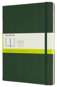 Moleskine Classic Notebook, Hard Cover, Myrtle Green, XL with Plain pages