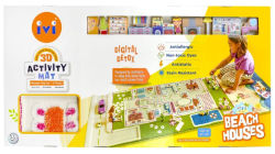 Alternative view 1 of Beach House 3D Play Carpet with non-toxic wooden toy set