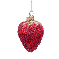 Title: Jeweled Strawberry Glass Ornament
