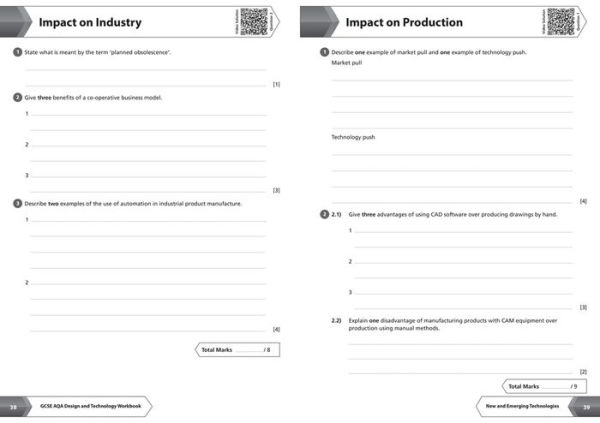 Aqa Gcse Design Technology Workbook Ideal For Home Learning