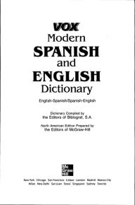 Title: Vox Modern Spanish and English Dictionary, Author: Vox