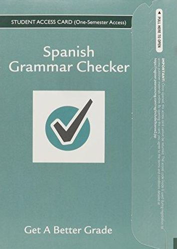 Spanish Grammar Checker Access Card (one Semester) / Edition 1 By Terry ...