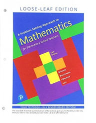 Title: A Problem Solving Approach to Mathematics for Elementary School Teachers / Edition 13, Author: Rick Billstein