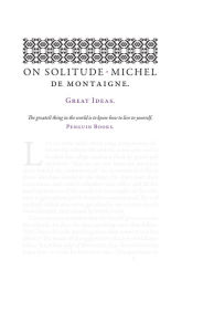 Title: On Solitude, Author: Michel de Montaigne