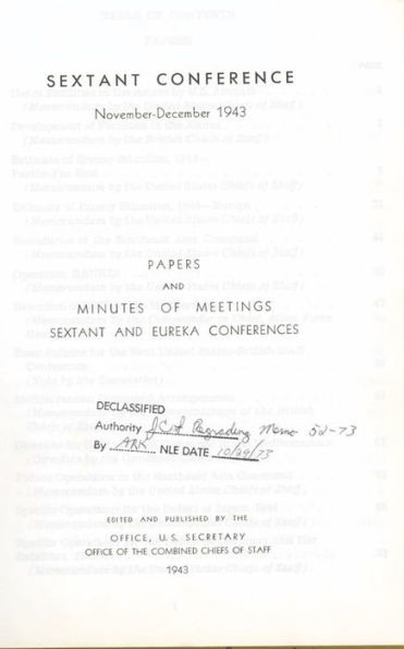The Sextant, Eureka, and Second Cairo Conferences: November-December 1943