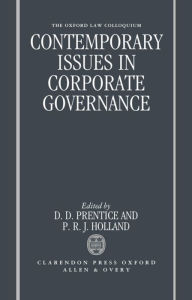 Title: Contemporary Issues in Corporate Governance, Author: D.D. Prentice