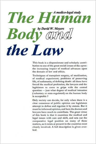 Human Body and the Law: A Medico-legal Study