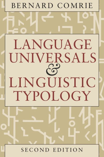 Language Universals and Linguistic Typology: Syntax and Morphology