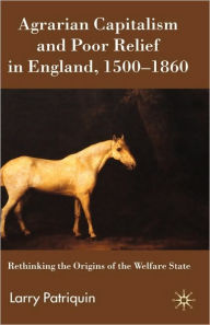 Title: Agrarian Capitalism and Poor Relief in England, 1500-1860: Rethinking the Origins of the Welfare State, Author: Larry Patriquin