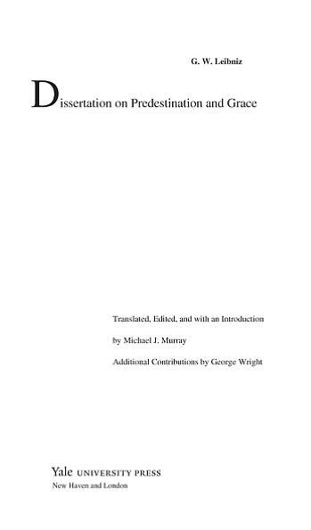 Dissertation on predestination and grace
