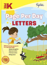 Title: Pre-K Page Per Day: Letters: Alphabet Recognition, Uppercase Letters, Lowercase Letters, Writing Letters, Author: Sylvan Learning