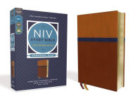 Title: NIV Study Bible, Fully Revised Edition (Study Deeply. Believe Wholeheartedly.), Personal Size, Leathersoft, Brown/Blue, Red Letter, Comfort Print, Author: Zondervan