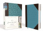 NIV, Journal the Word Bible, Leathersoft, Brown/Blue, Red Letter Edition, Comfort Print: Reflect, Take Notes, or Create Art Next to Your Favorite Verses