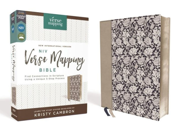 NIV, Verse Mapping Bible, Leathersoft, Navy Floral, Comfort Print: Find Connections in Scripture Using a Unique 5-Step Process