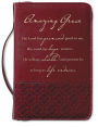 Amazing Grace Italian Duo-Tone Rich Red Bible Cover