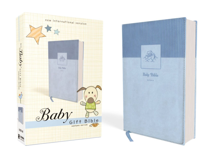 NIV, Baby Gift Bible, Holy Bible, Leathersoft, Blue, Red Letter