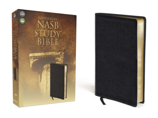 NASB, Zondervan NASB Study Bible, Bonded Leather, Black, Red Letter